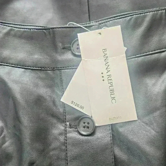 BANANA REPUBLIC VEGAN LEATHER MIDI SKIRT - Picture 6 of 7